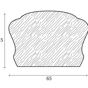 Corrimano per scale 65X45 senza battuta